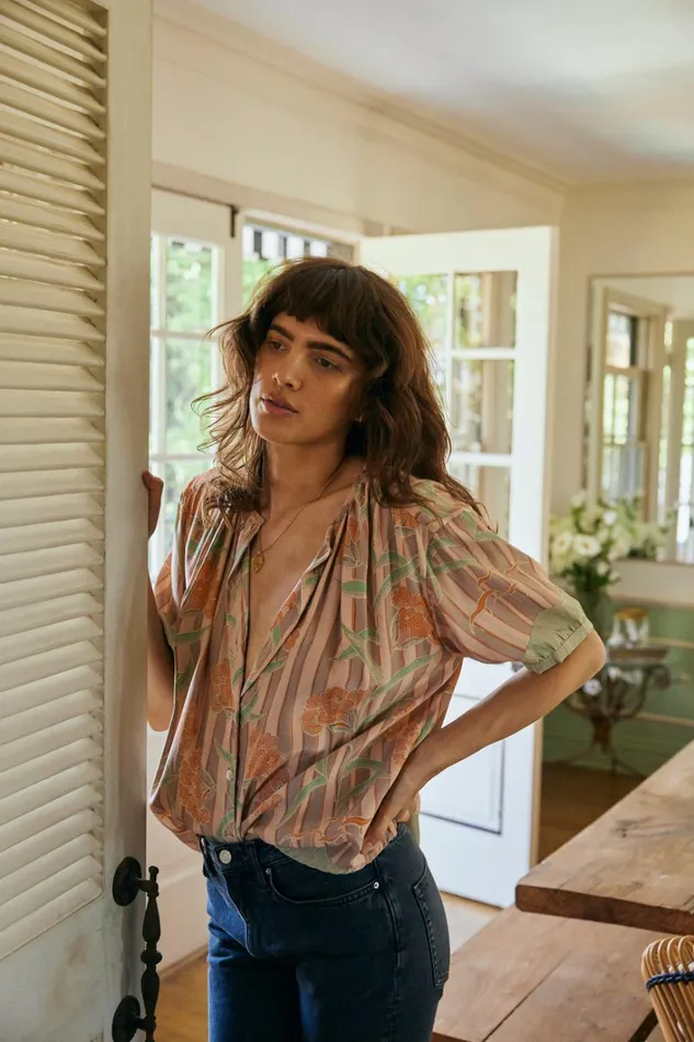 Women Natalie Martin Tops Violet Top Chamomile Apricot