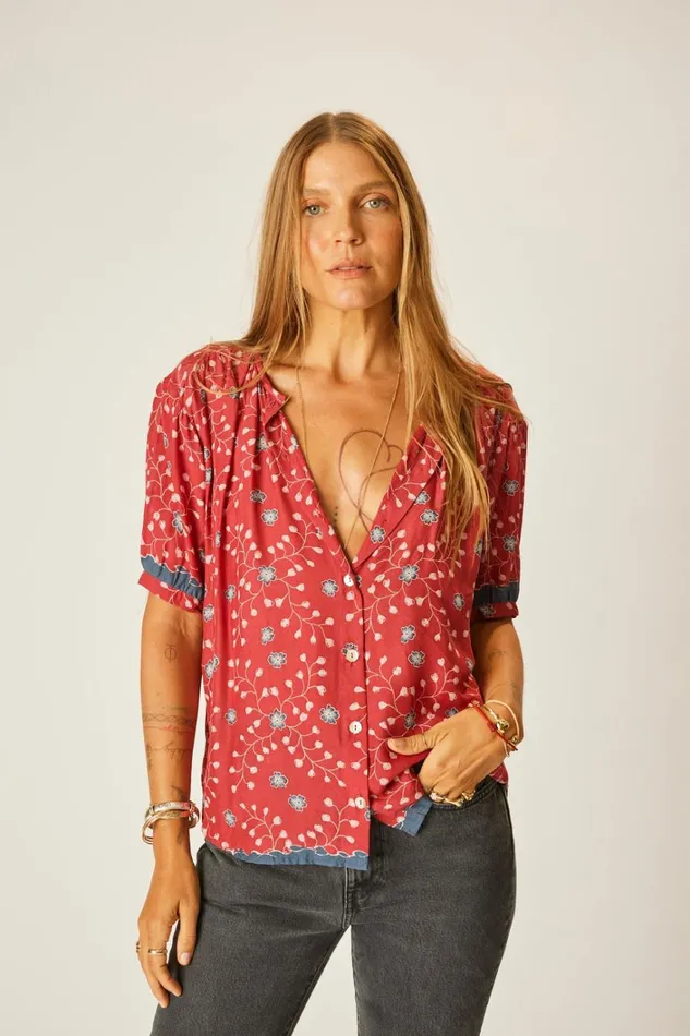 Women Natalie Martin Tops Violet Top Pinwheel Barn Red