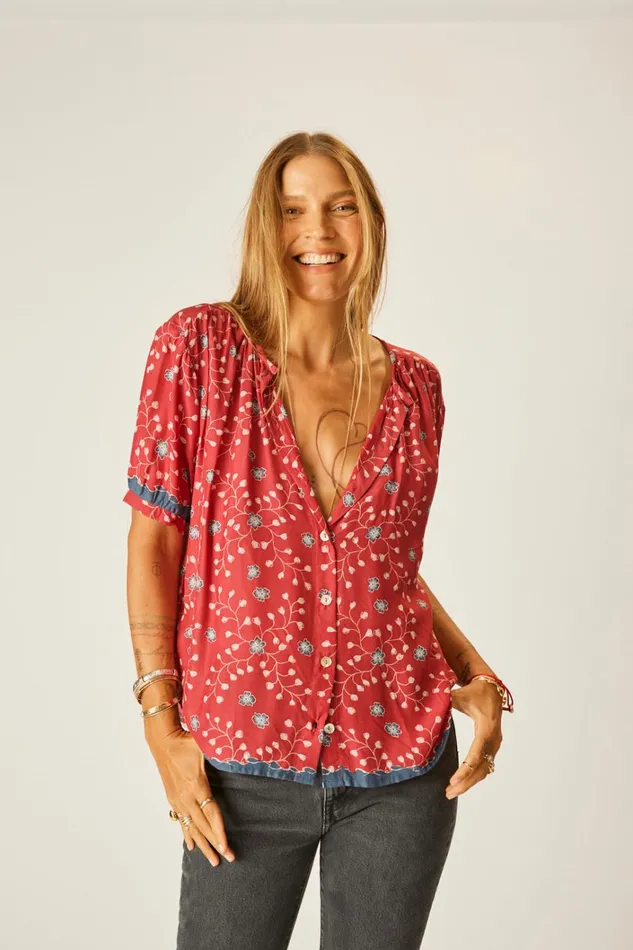 Women Natalie Martin Tops Violet Top Pinwheel Barn Red