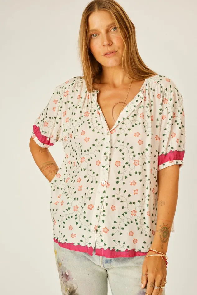 Women Natalie Martin Tops Violet Top Pinwheel Cotton