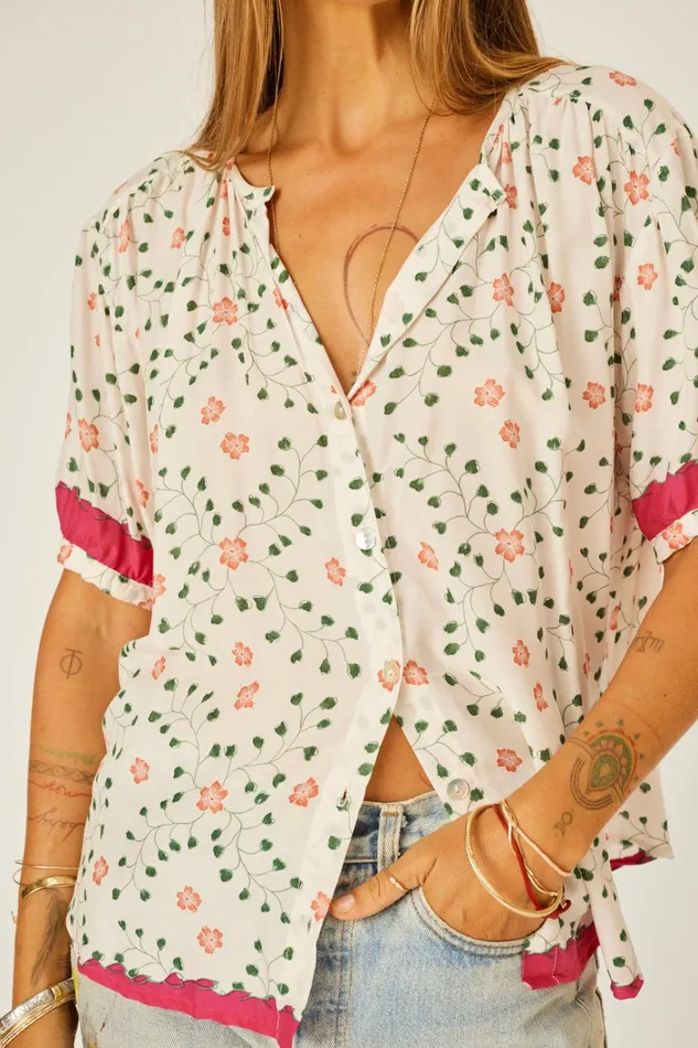 Women Natalie Martin Tops Violet Top Pinwheel Cotton