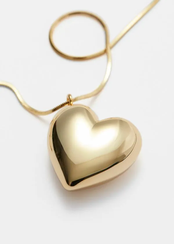 Women Necklaces and Other Stories Heart Pendant Necklace Gold