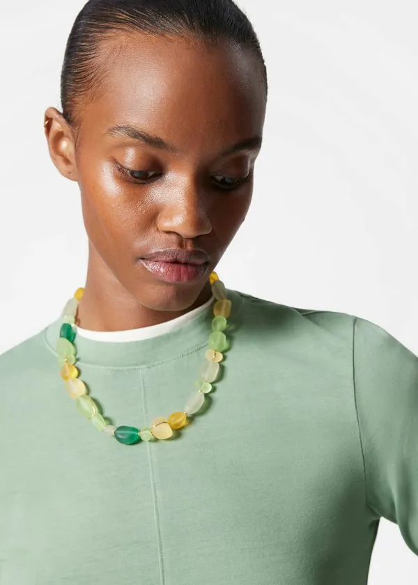 Women Necklaces and Other Stories Irregular Bead Necklace Greenandgold