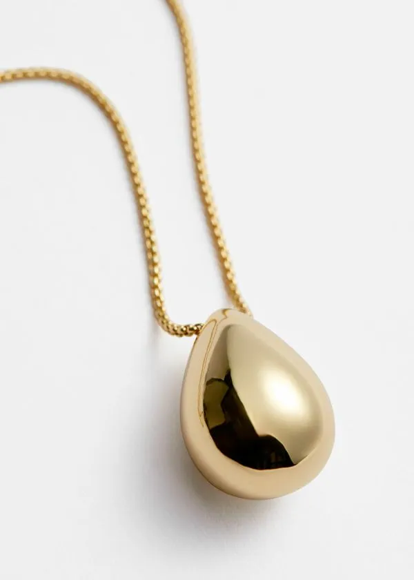 Women Necklaces and Other Stories Long DropPendant Necklace Gold