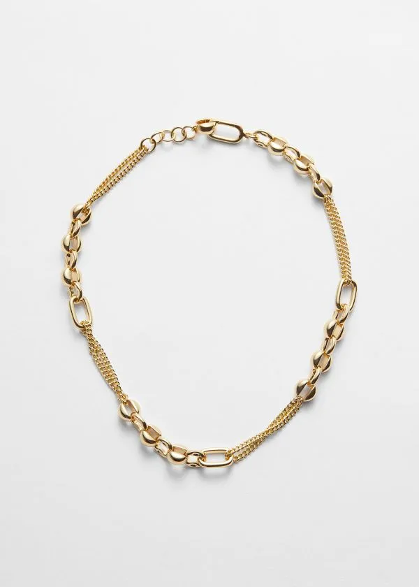 Women Necklaces and Other Stories Mixed Chain Necklace Gold