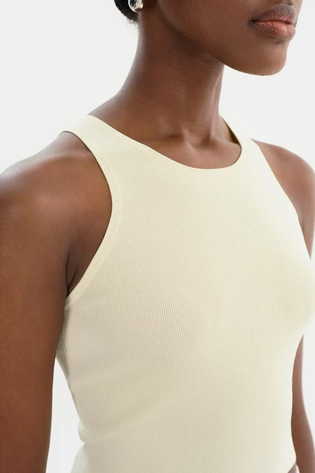 Women NEVINA Knit Tank Top Lemon Icing LAMARQUE Tops Women NEVINA Knit Tank Top Lemon Icing LAMARQUE Tops