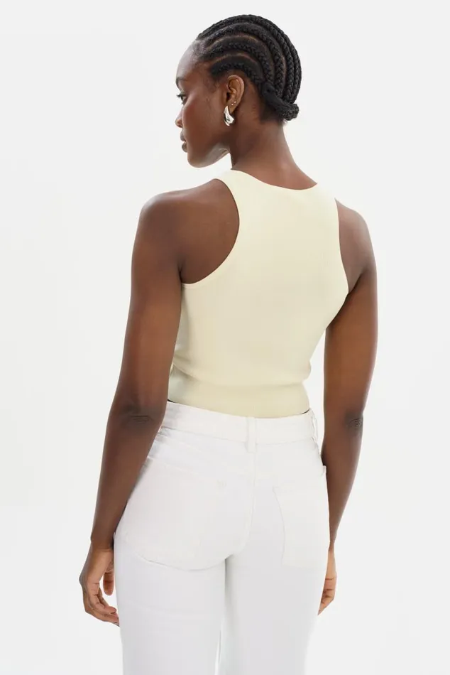 Women NEVINA Knit Tank Top Lemon Icing LAMARQUE Tops Women NEVINA Knit Tank Top Lemon Icing LAMARQUE Tops