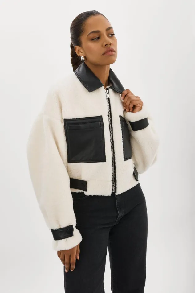 Women NOLA Sherpa Jacket Off White LAMARQUE Sherpa Women NOLA Sherpa Jacket Off White LAMARQUE Sherpa