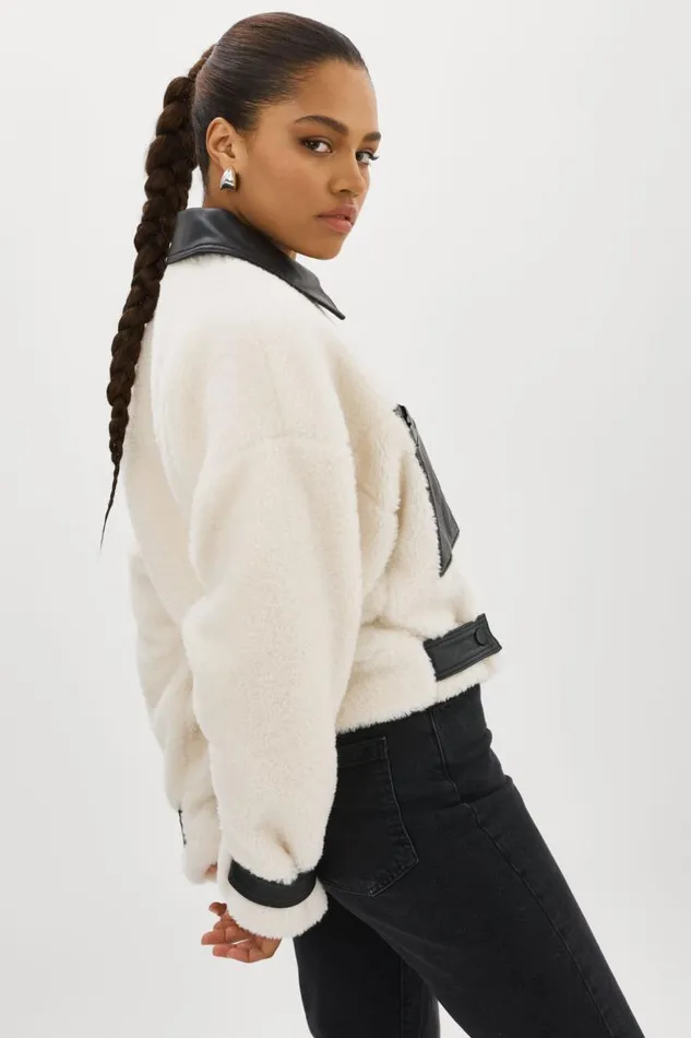 Women NOLA Sherpa Jacket Off White LAMARQUE Sherpa Women NOLA Sherpa Jacket Off White LAMARQUE Sherpa