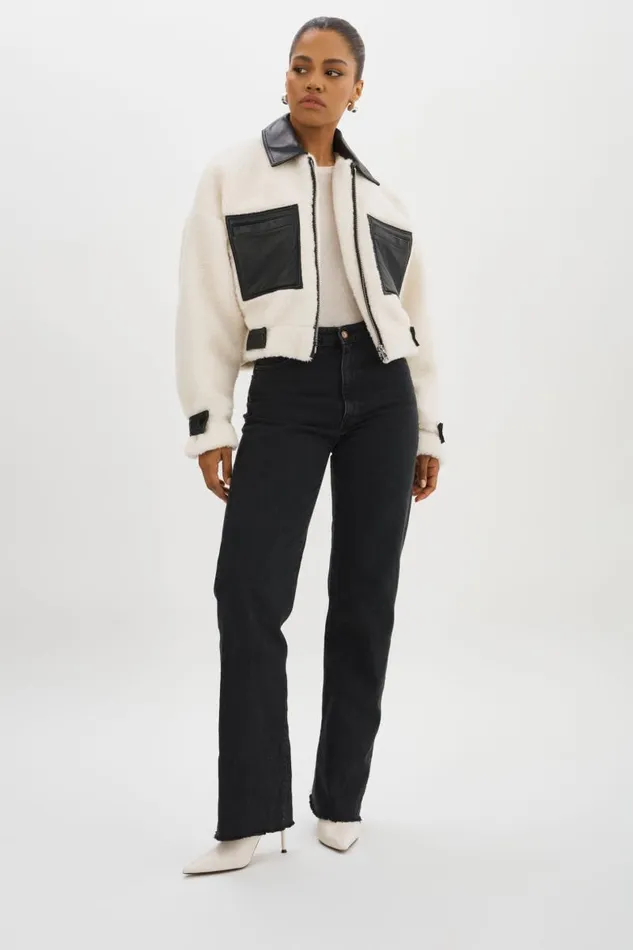 Women NOLA Sherpa Jacket Off White LAMARQUE Sherpa Women NOLA Sherpa Jacket Off White LAMARQUE Sherpa