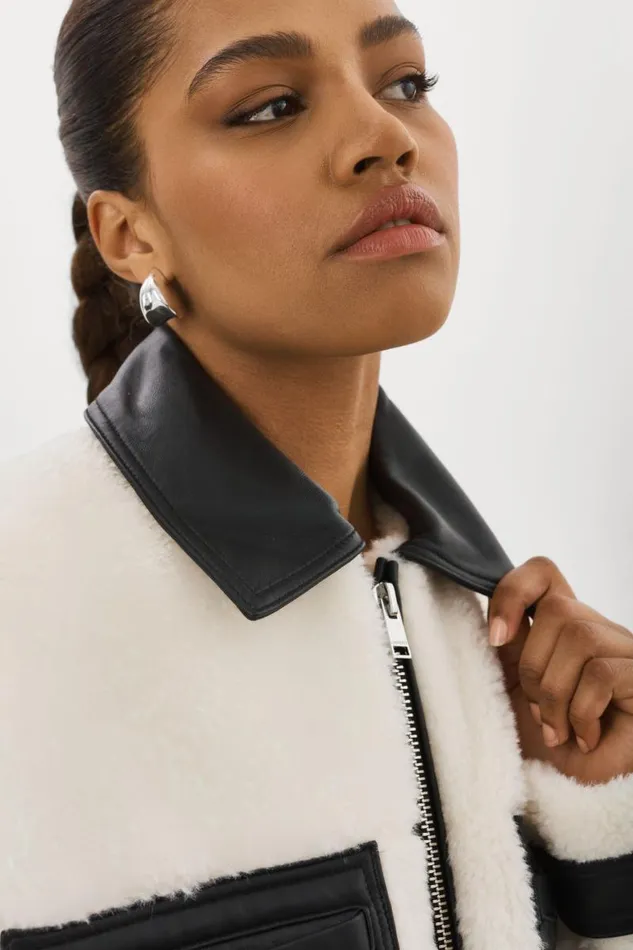 Women NOLA Sherpa Jacket Off White LAMARQUE Sherpa Women NOLA Sherpa Jacket Off White LAMARQUE Sherpa