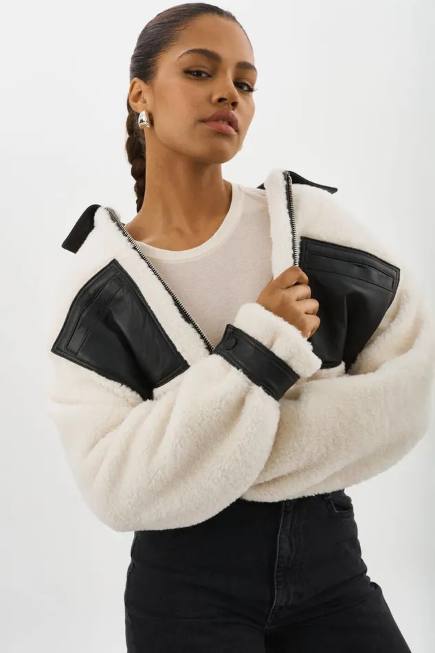 Women NOLA Sherpa Jacket Off White LAMARQUE Sherpa Women NOLA Sherpa Jacket Off White LAMARQUE Sherpa