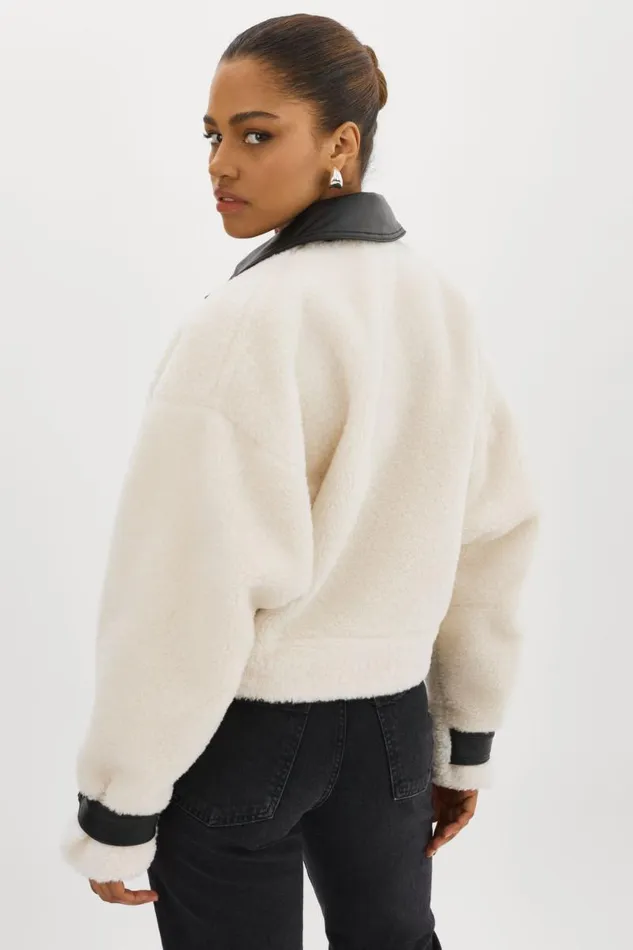 Women NOLA Sherpa Jacket Off White LAMARQUE Sherpa Women NOLA Sherpa Jacket Off White LAMARQUE Sherpa