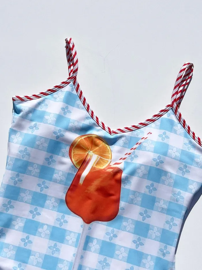 Women One Piece Swimsuit Aperol Spritz Lisa Says Gah Swim