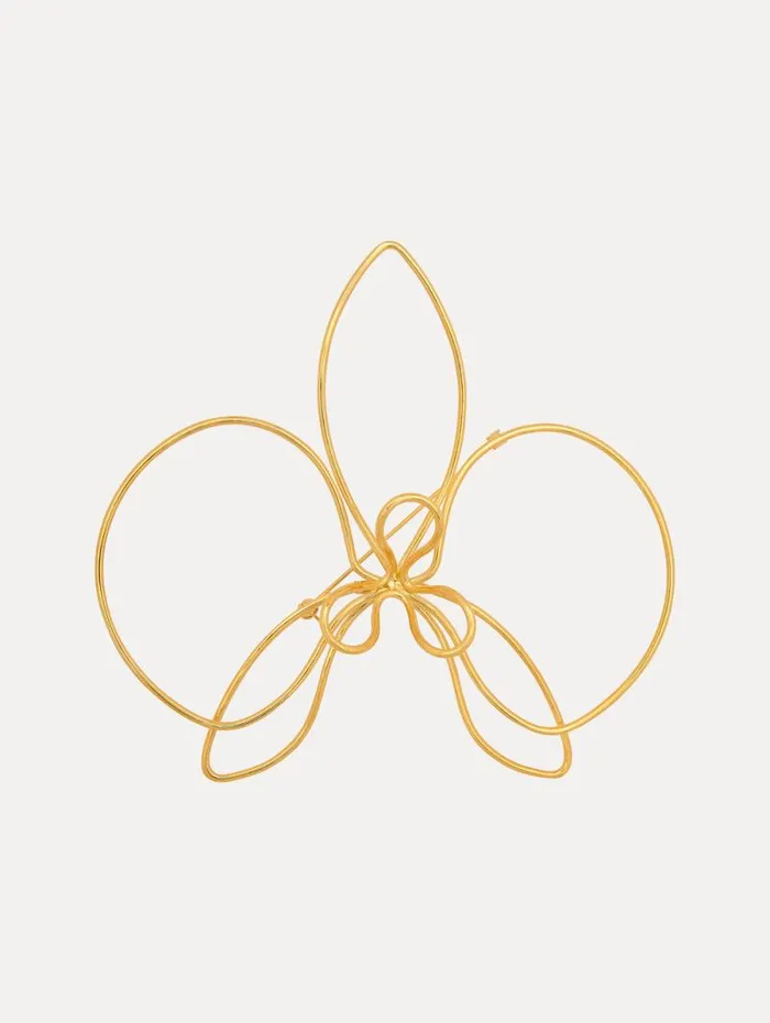 Women Oscar De La Renta Brooches and Hair Accessories Threaded Orchid Brooch Gold Women Oscar De La Renta Brooches and Hair Accessories Threaded Orchid Brooch Gold