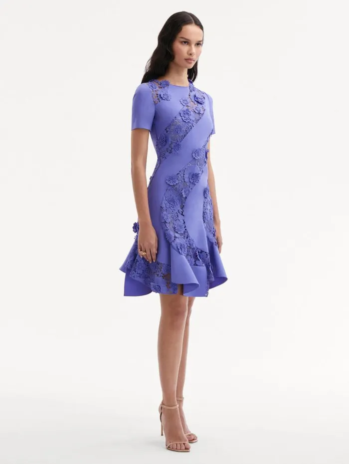 Women Oscar De La Renta Dresses Floral Guipure Asymmetrical Dress Crocus