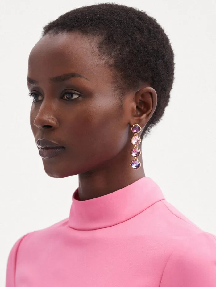 Women Oscar De La Renta Earrings Classic Crystal Strand Earrings Amethyst Multi Women Oscar De La Renta Earrings Classic Crystal Strand Earrings Amethyst Multi
