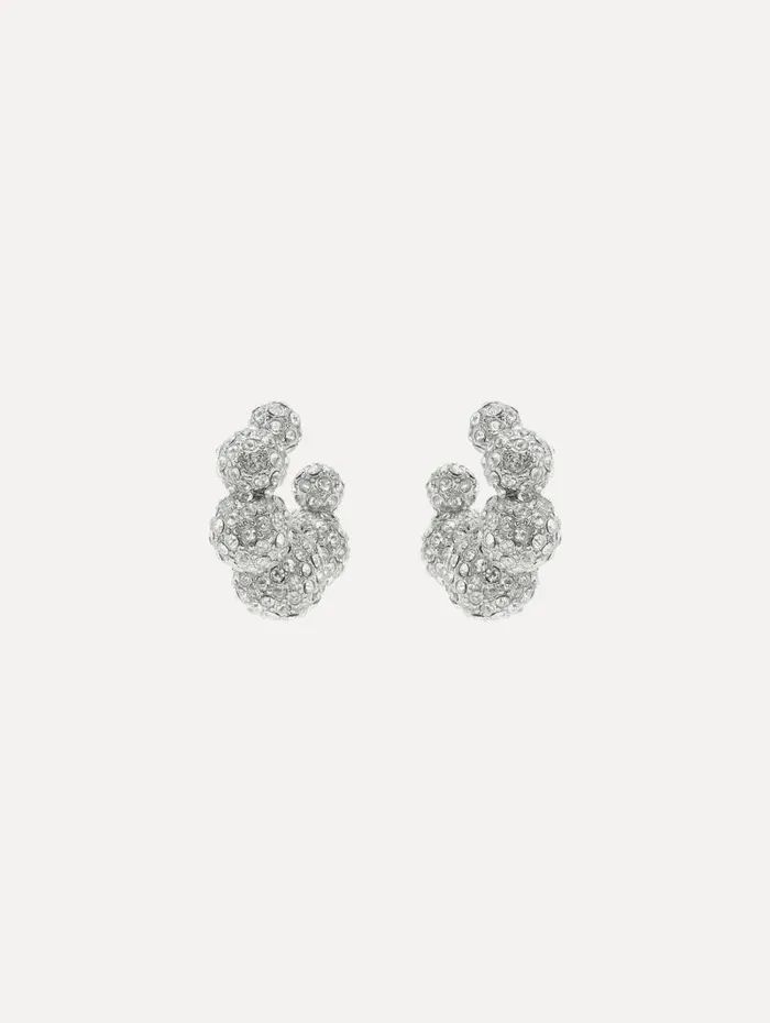 Women Oscar De La Renta Earrings Crystal Sphere Hoop Earrings Crystal
