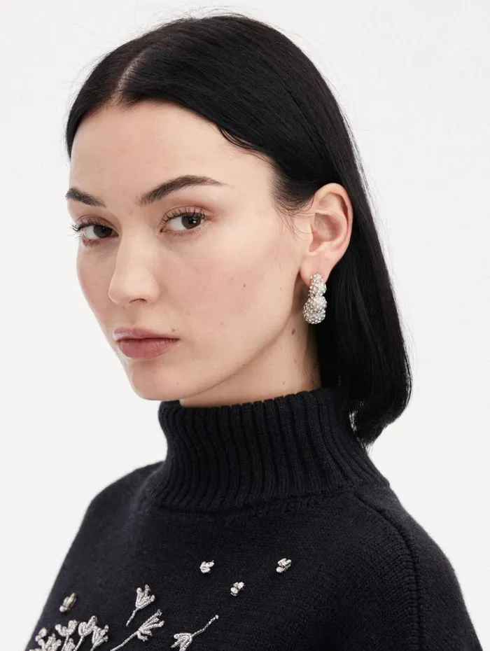 Women Oscar De La Renta Earrings Crystal Sphere Hoop Earrings Crystal Women Oscar De La Renta Earrings Crystal Sphere Hoop Earrings Crystal