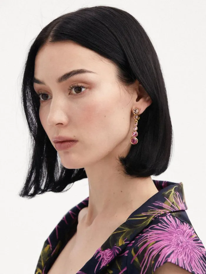 Women Oscar De La Renta Earrings Round Stone Drop ClipOn Earrings Rose Gold Multi Women Oscar De La Renta Earrings Round Stone Drop ClipOn Earrings Rose Gold Multi