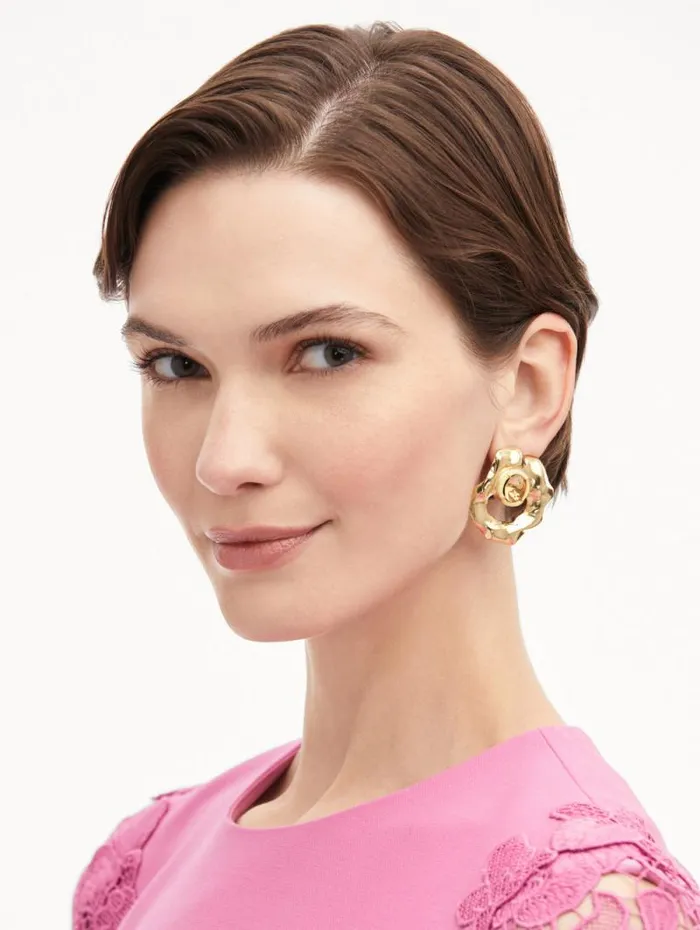 Women Oscar De La Renta Earrings Textured Metal Earrings Light Topaz Women Oscar De La Renta Earrings Textured Metal Earrings Light Topaz