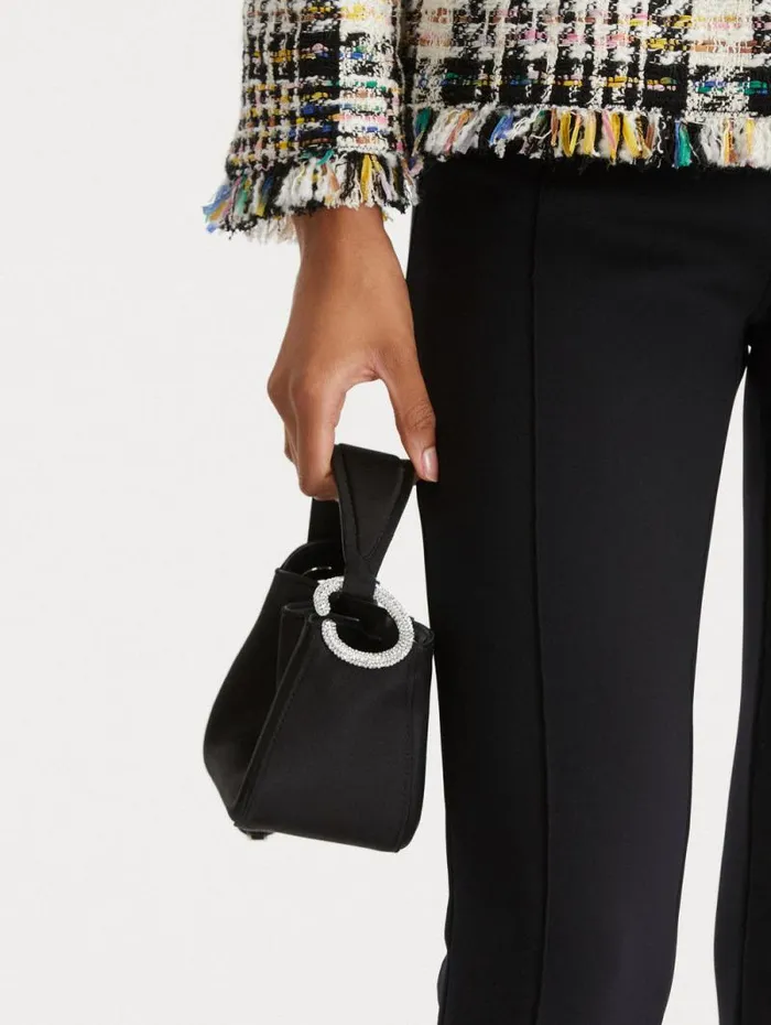Women Oscar De La Renta Handbags Crystal Pav Nano O Handle Bag Black Women Oscar De La Renta Handbags Crystal Pav Nano O Handle Bag Black