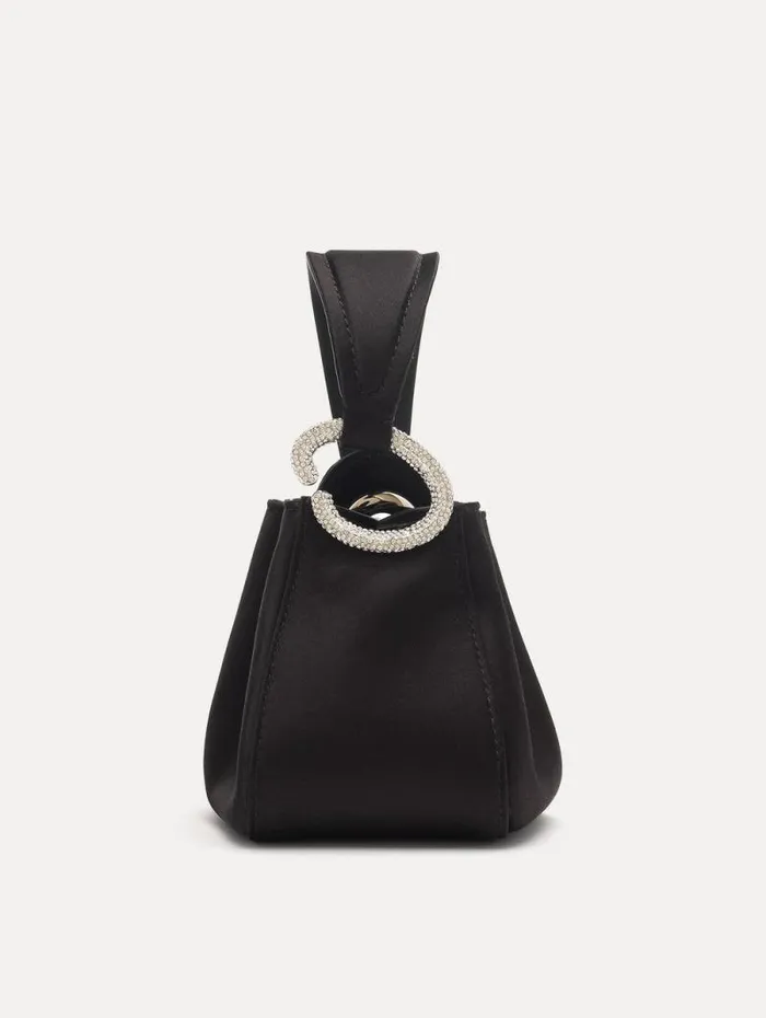 Women Oscar De La Renta Handbags Crystal Pav Nano O Handle Bag Black Women Oscar De La Renta Handbags Crystal Pav Nano O Handle Bag Black