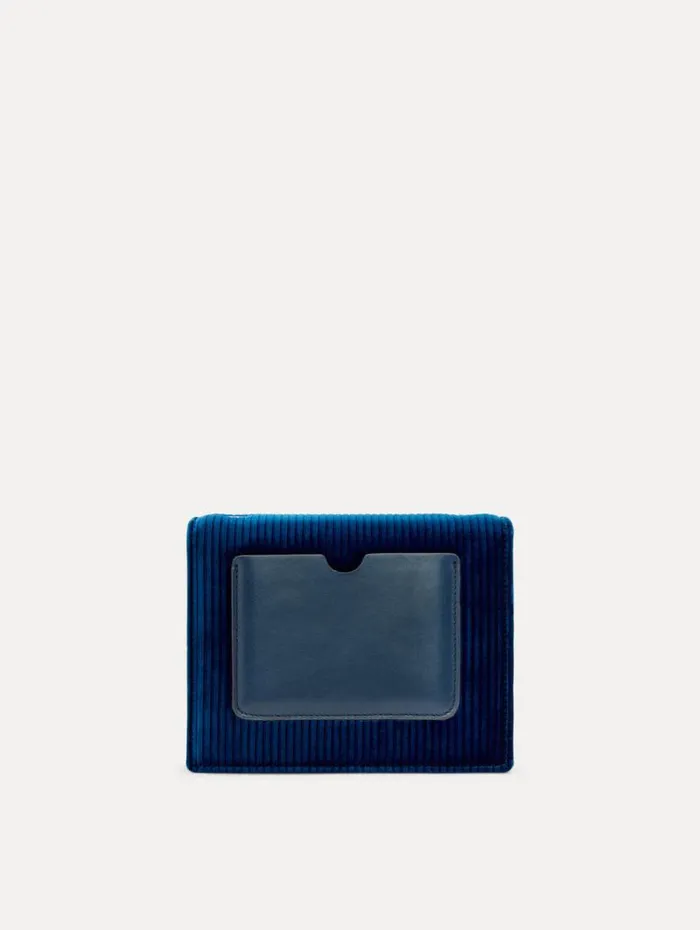 Women Oscar De La Renta Handbags Stripped Velvet Mini TRO Bag Navy Women Oscar De La Renta Handbags Stripped Velvet Mini TRO Bag Navy