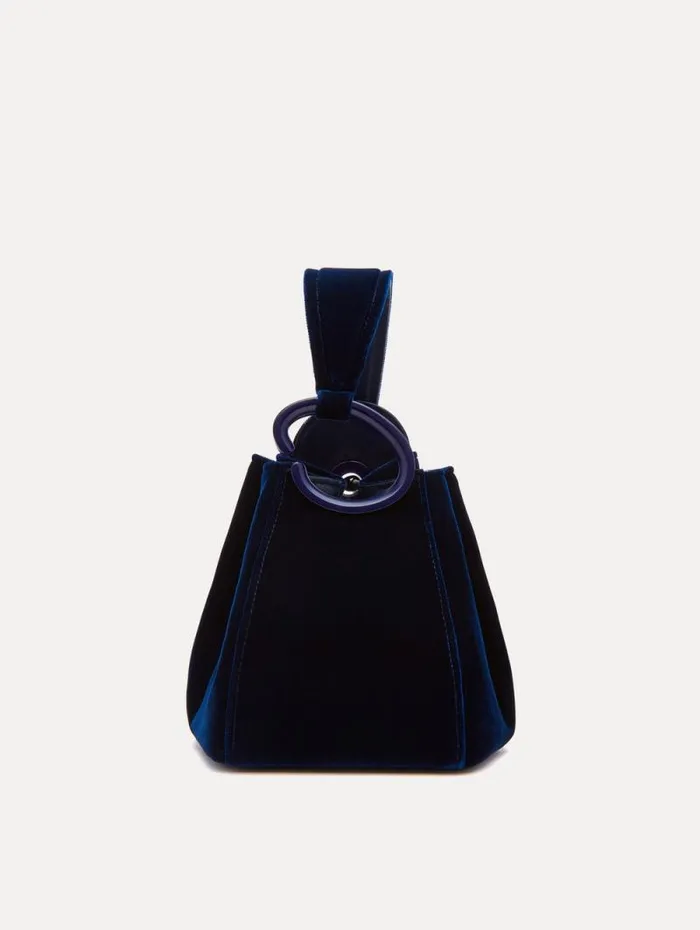 Women Oscar De La Renta Handbags Velvet O Handle Bag Navy Women Oscar De La Renta Handbags Velvet O Handle Bag Navy