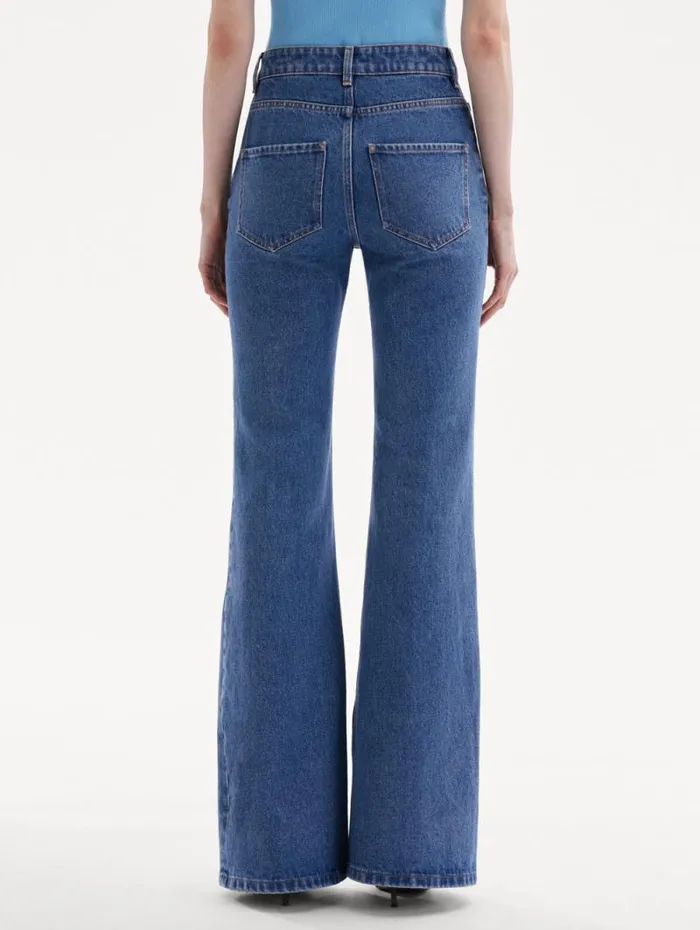 Women Oscar De La Renta Pants and Skirts Boot Cut Jeans Blue Women Oscar De La Renta Pants and Skirts Boot Cut Jeans Blue