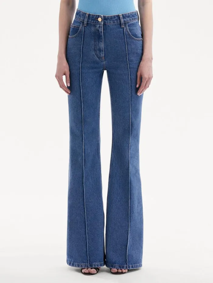 Women Oscar De La Renta Pants and Skirts Boot Cut Jeans Blue Women Oscar De La Renta Pants and Skirts Boot Cut Jeans Blue