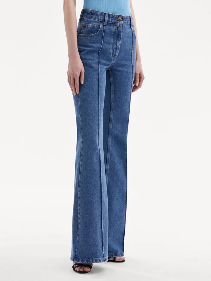 Women Oscar De La Renta Pants and Skirts Boot Cut Jeans Blue Women Oscar De La Renta Pants and Skirts Boot Cut Jeans Blue