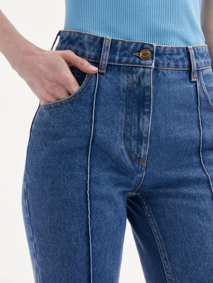Women Oscar De La Renta Pants and Skirts Boot Cut Jeans Blue Women Oscar De La Renta Pants and Skirts Boot Cut Jeans Blue