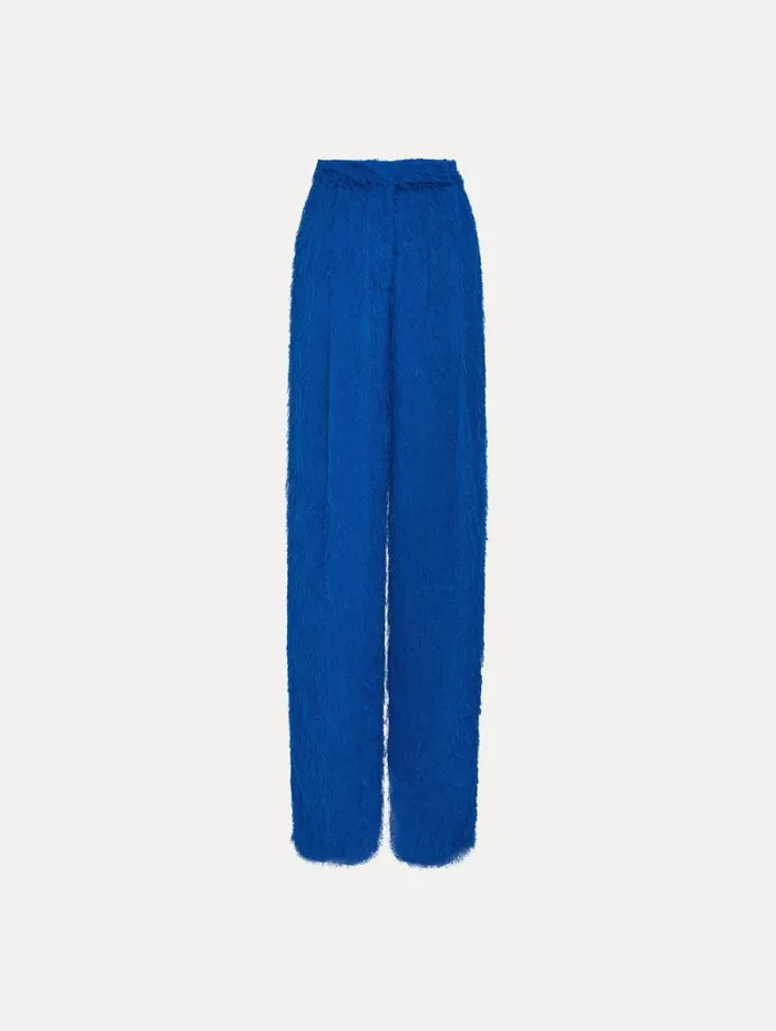 Women Oscar De La Renta Pants and Skirts Fringe Fil Coup Wide Leg Pant Lapis