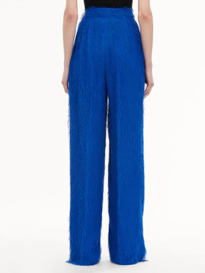 Women Oscar De La Renta Pants and Skirts Fringe Fil Coup Wide Leg Pant Lapis