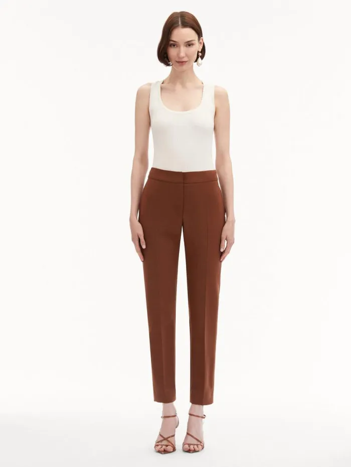 Women Oscar De La Renta Pants and Skirts ZipFront Skinny Pant Cocoa