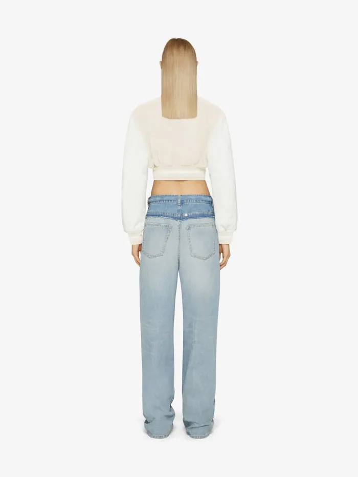 Women Outerwear and Blousons Givenchy GIVENCHY Cropped Varsity Jacket In Wool And Leather White