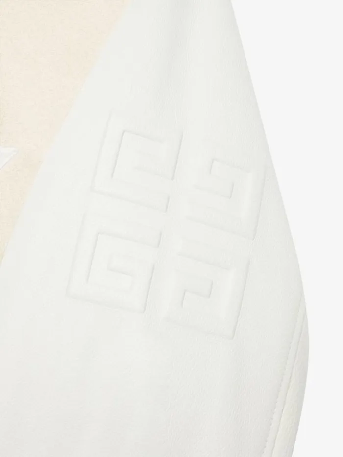 Women Outerwear and Blousons Givenchy GIVENCHY Cropped Varsity Jacket In Wool And Leather White