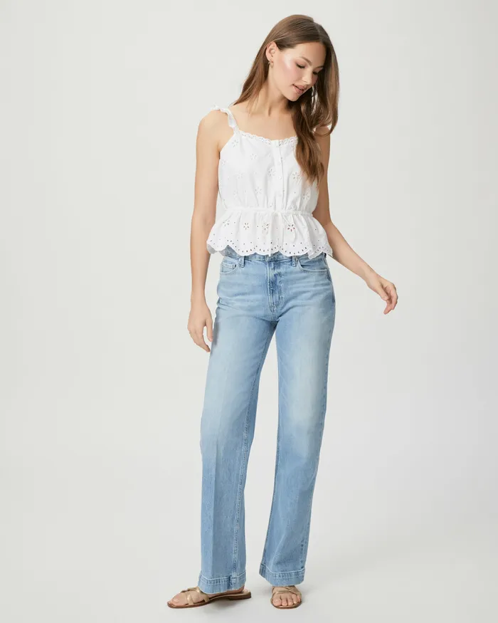 Women PAIGE Leenah 32 Inch Wide Leg Jean 8211 Sultry Wide Leg