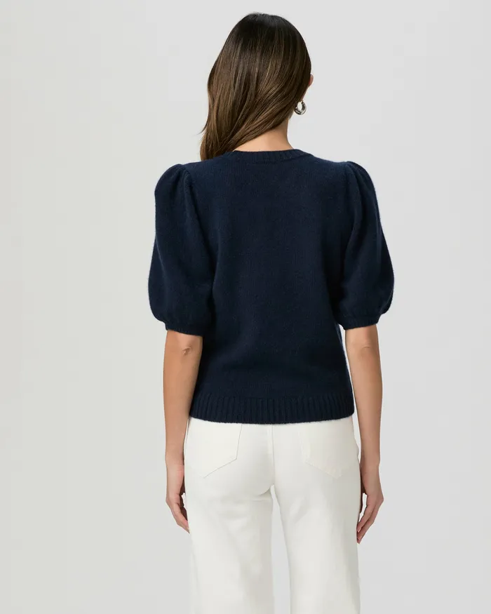 Women PAIGE Lucerne Top 8211 Deep Navy Cashmere Sweaters and Sweatshirts