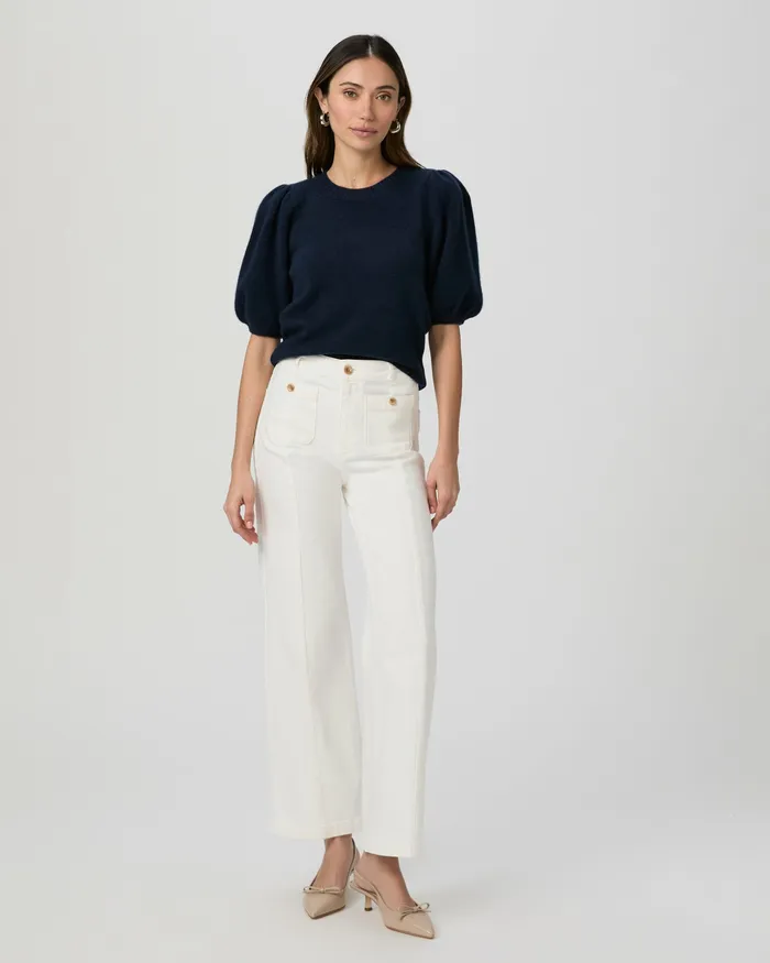 Women PAIGE Lucerne Top 8211 Deep Navy Cashmere Sweaters and Sweatshirts