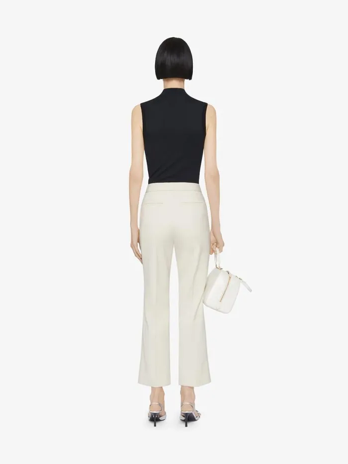 Women Pants and Shorts Givenchy Cropped Fit Tailored Pants In Cotton Eggshell