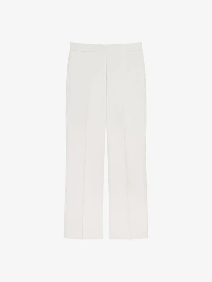 Women Pants and Shorts Givenchy Cropped Fit Tailored Pants In Cotton Eggshell