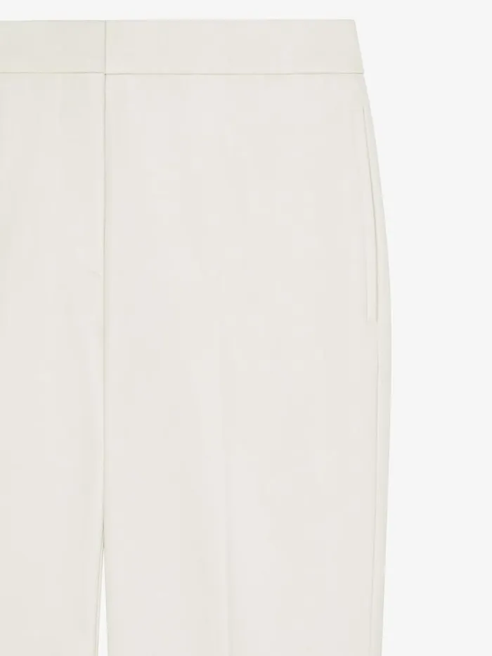 Women Pants and Shorts Givenchy Cropped Fit Tailored Pants In Cotton Eggshell