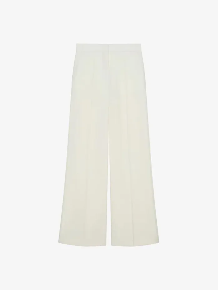 Women Pants and Shorts Givenchy Flare Tailored Pants In Wool And Mohair Ecru