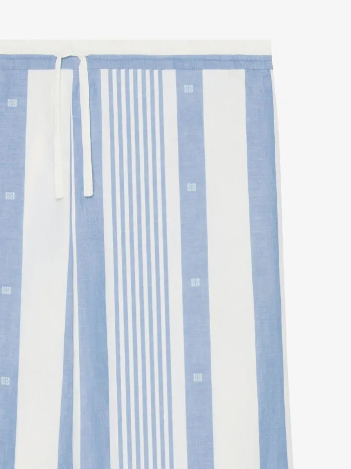 Women Pants and Shorts Givenchy Pants In Cotton And Linen With 4G Stripes Blueoff White