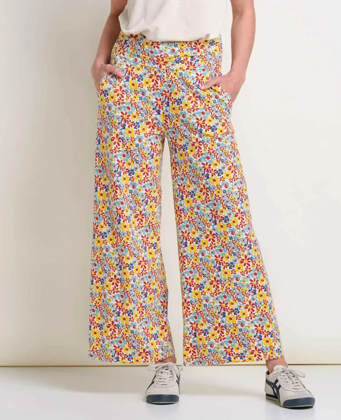 Women Pants Toad and Co Chaka Wide Leg Pant Barley Multi Floral Print