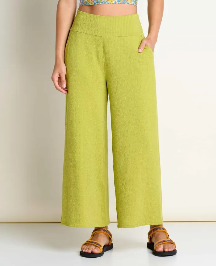 Women Pants Toad and Co Chaka Wide Leg Pant Lime Texture