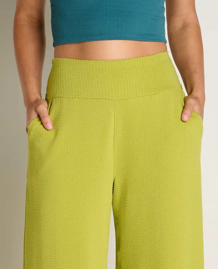 Women Pants Toad and Co Chaka Wide Leg Pant Lime Texture