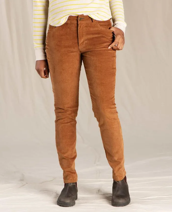 Women Pants Toad and Co Karuna Cord 5 Pocket Skinny Pant Brown Sugar